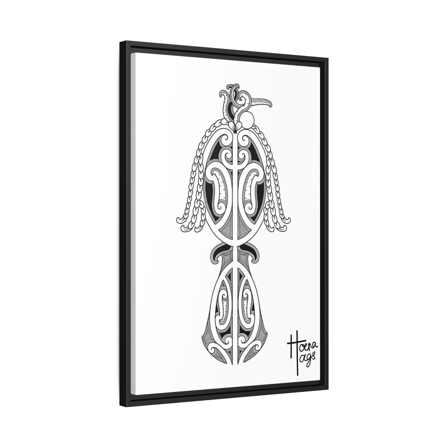 Framed Kirituhi Tui Matte Canvas Print