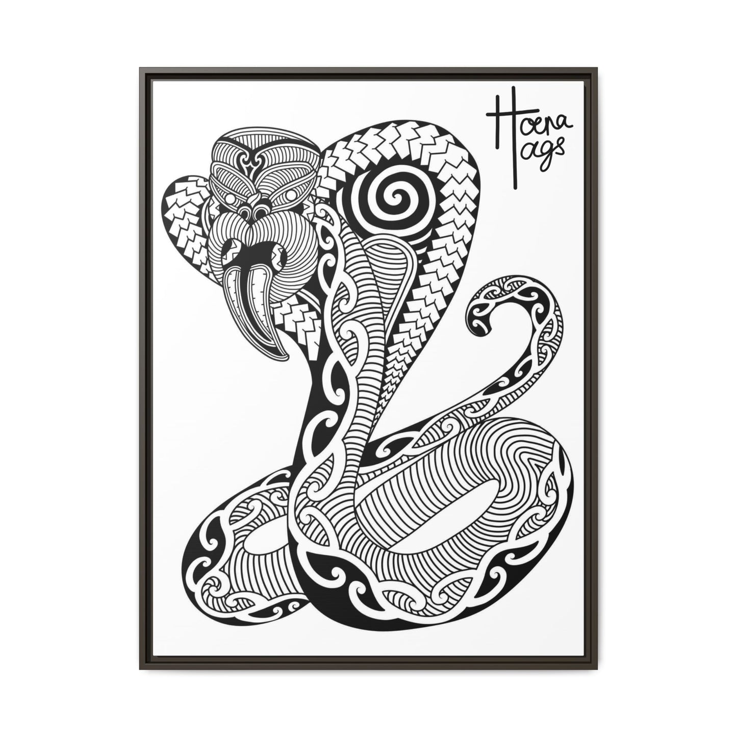 Framed Cobra Kirituhi Matte Canvas Print