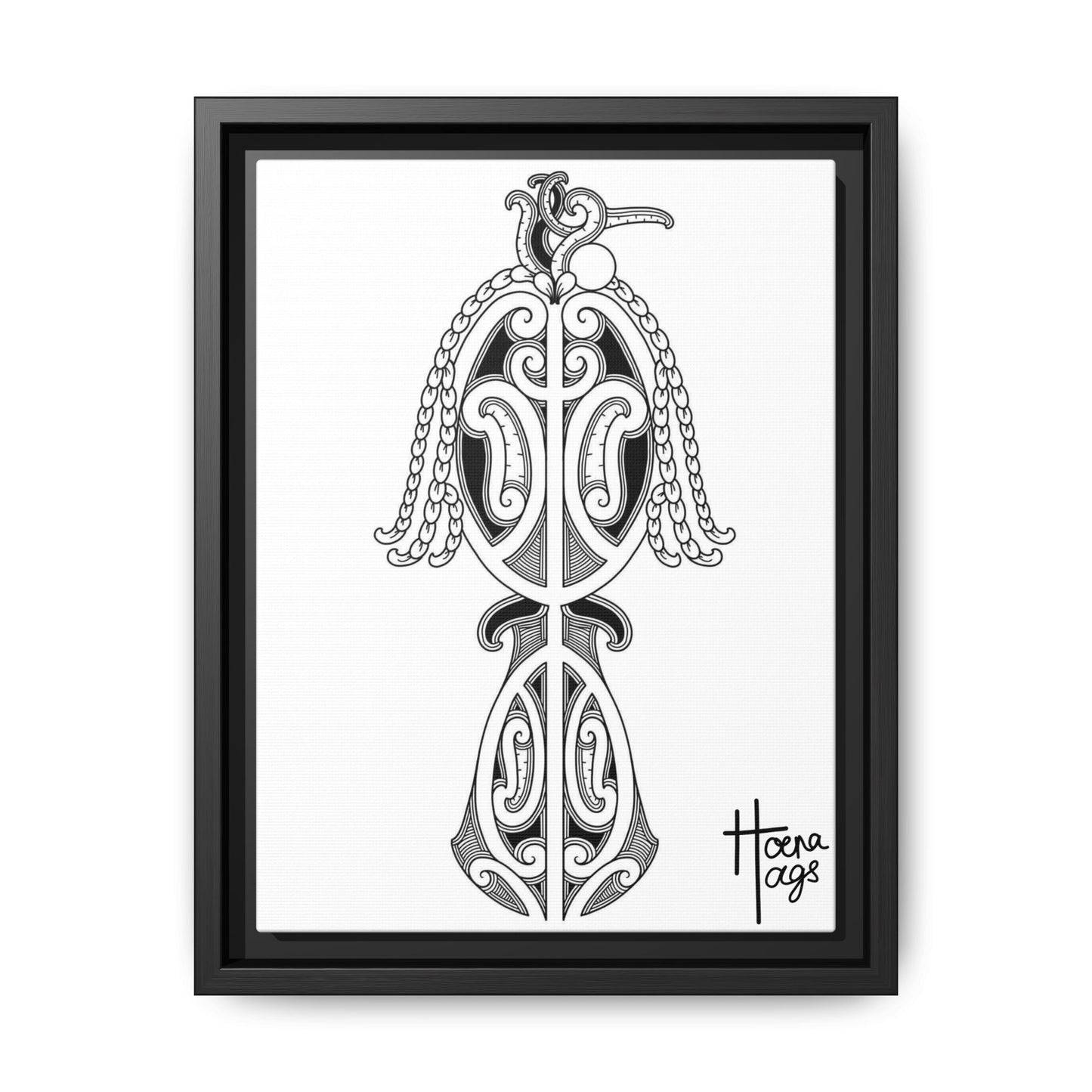 Framed Kirituhi Tui Matte Canvas Print