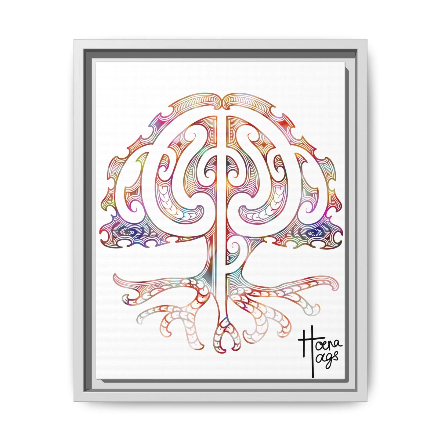 Framed Tree Of Life Kirituhi Matte Canvas Print