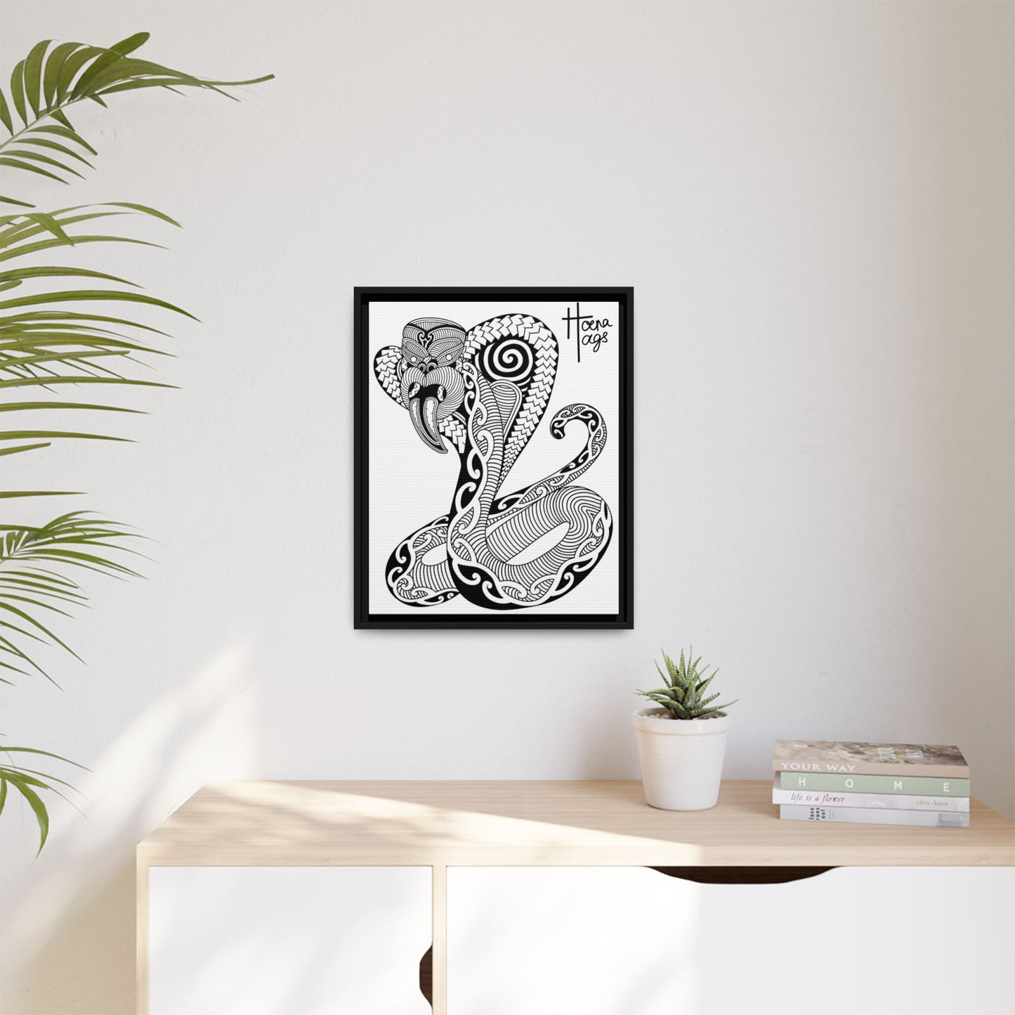 Framed Cobra Kirituhi Matte Canvas Print