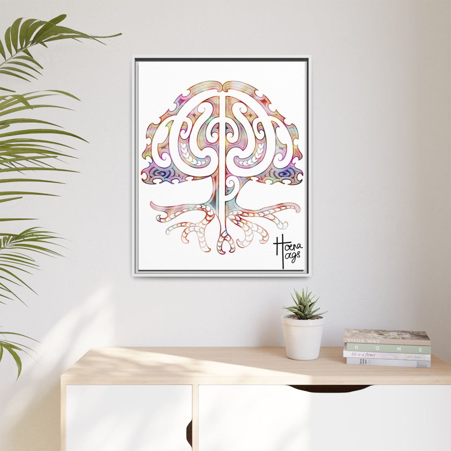 Framed Tree Of Life Kirituhi Matte Canvas Print