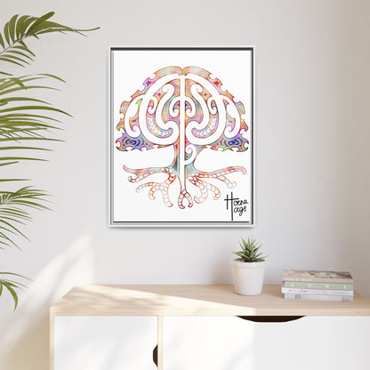 Framed Tree Of Life Kirituhi Matte Canvas Print
