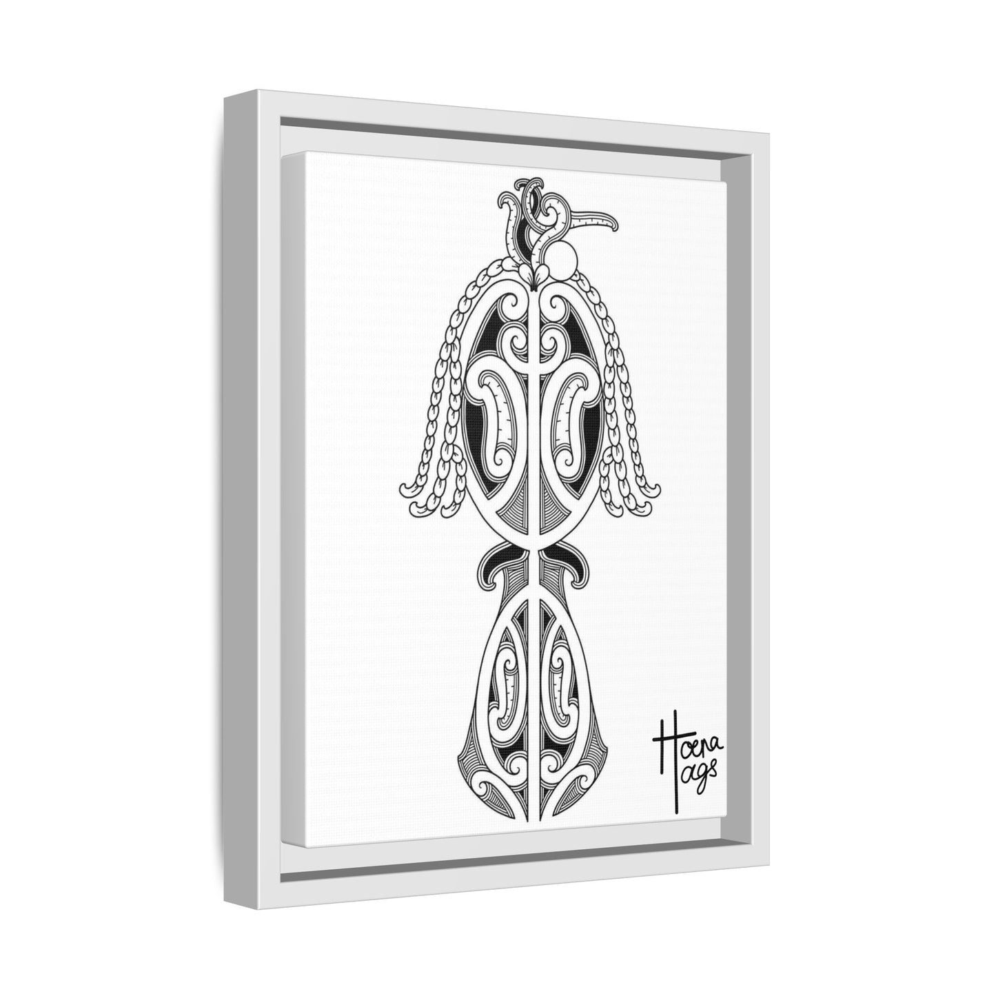 Framed Kirituhi Tui Matte Canvas Print