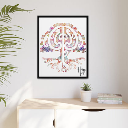 Framed Tree Of Life Kirituhi Matte Canvas Print